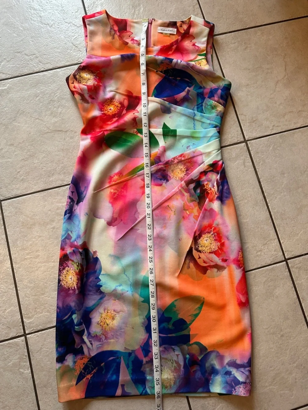 Calvin Klein Floral Multicolor Sleeveless Sheath Dress - Picture 8 of 10